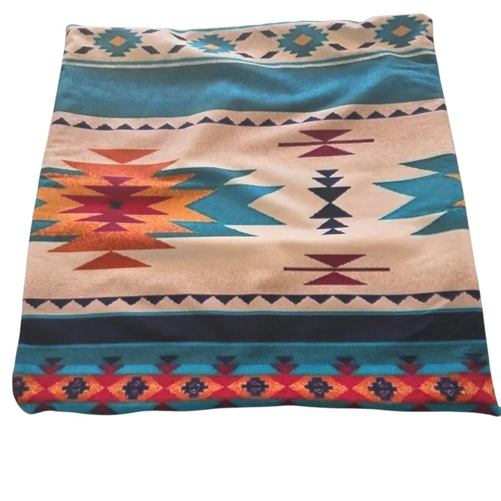2 Southwestern Aztec Throw Pillow Covers Shams 17